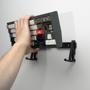 Wall Mounted Mechanical Keyboard Display | Adjustable Width | Easy Install | Bulk Pricing | Multiple Colors