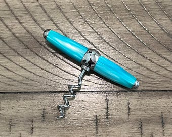 Aqua Pearl Acrylic Corkscrew