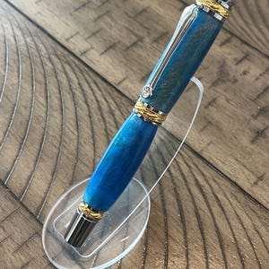 Blauw-gouden Swirl Majestic vulpen