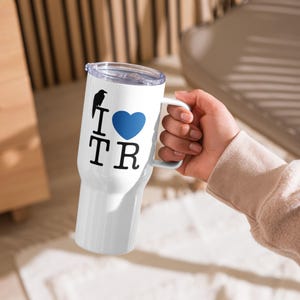 I Heart Tower Ravens Travel mug with a handle