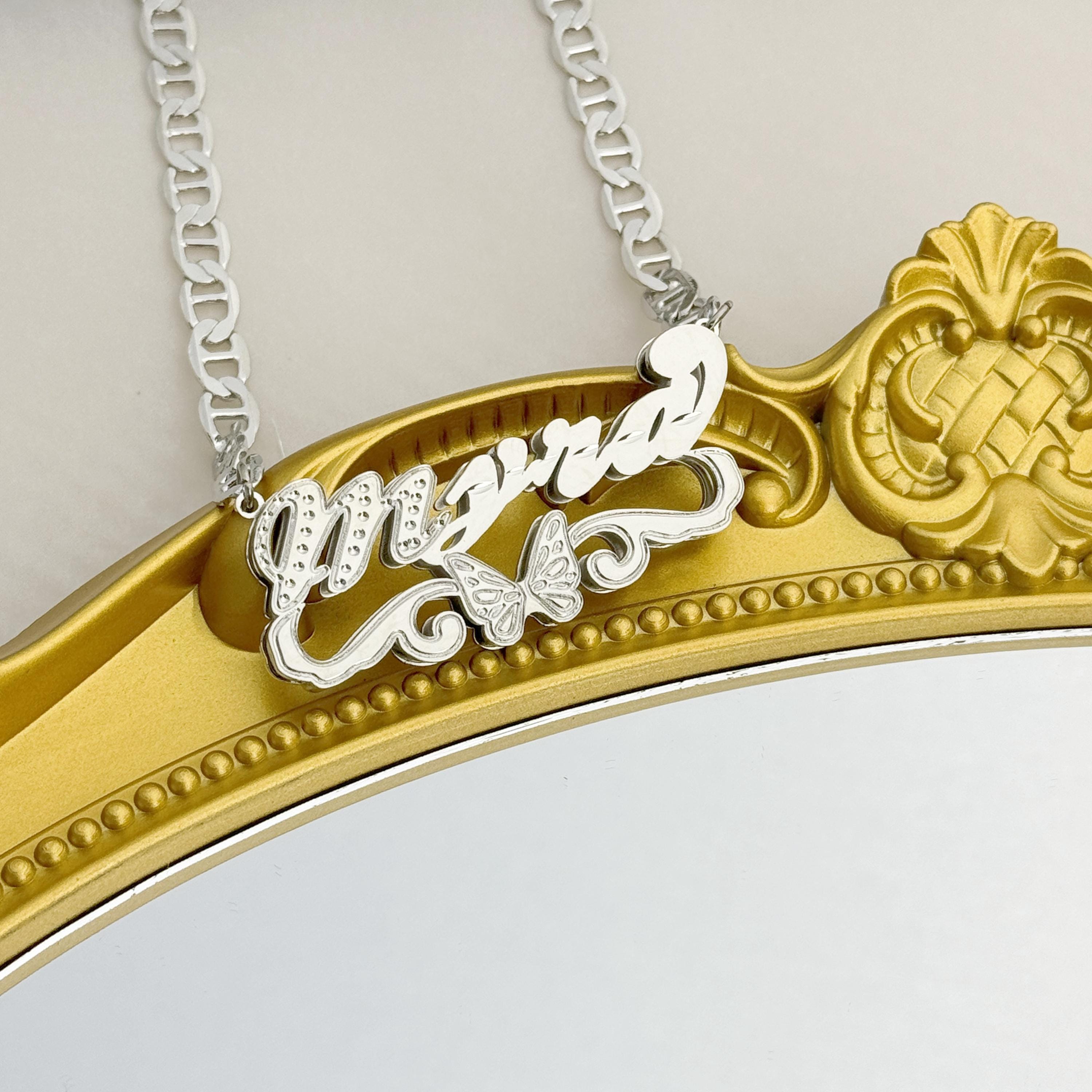 Collana Personalizzata Con Nome Doppio Strato – Placcata Oro 18K – Regalo Per Donna, Fidanzata, Moglie O Mamma