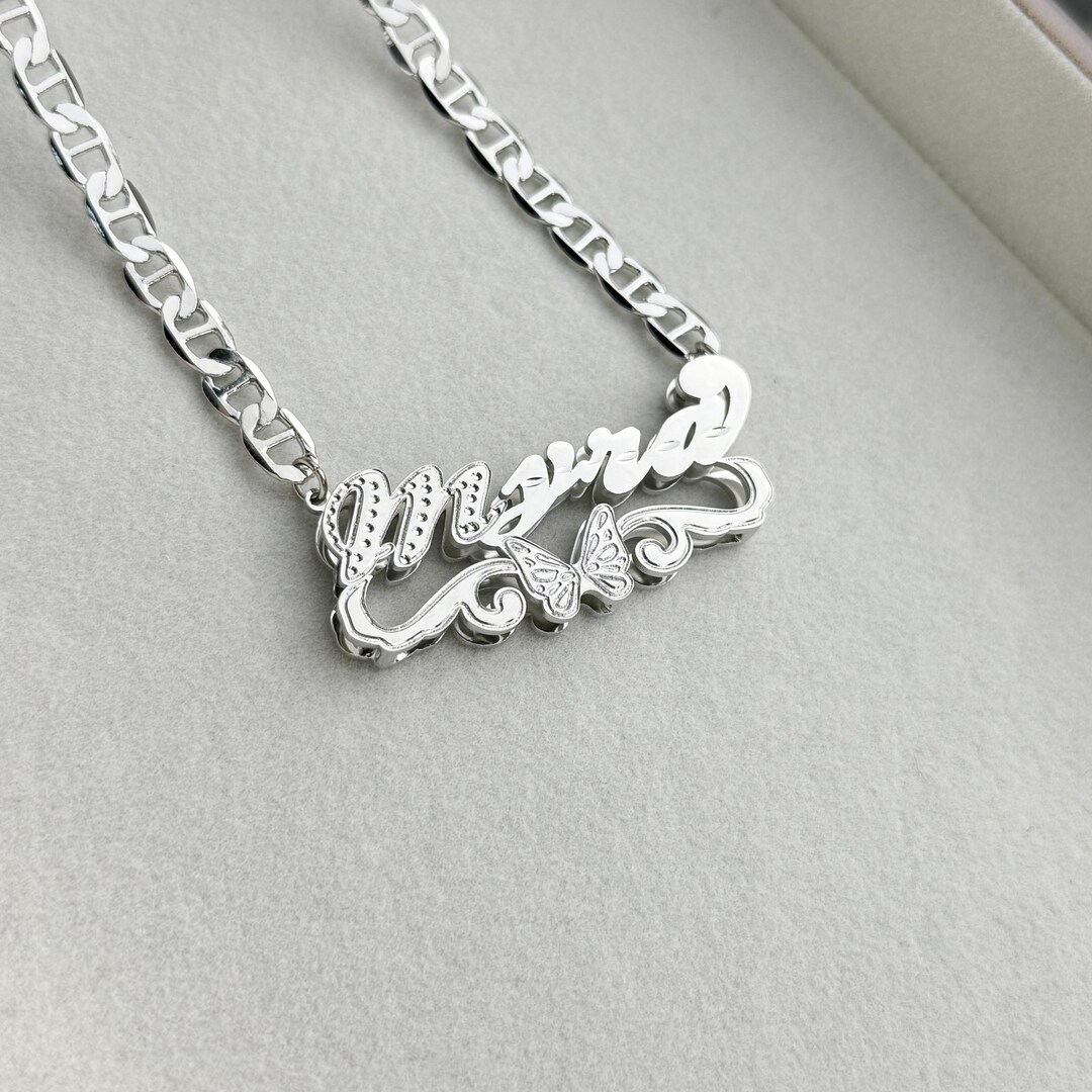 Collana con doppio nome 3D personalizzata: regalo di gioielli personalizzati per la mamma - Italia