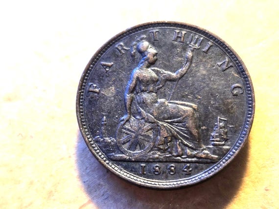 1884 Great Britain Farthing Dig @ Neck