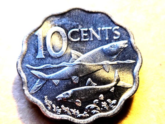 2007 Bahamas 10 cents Proof-Like Sharks 23MM