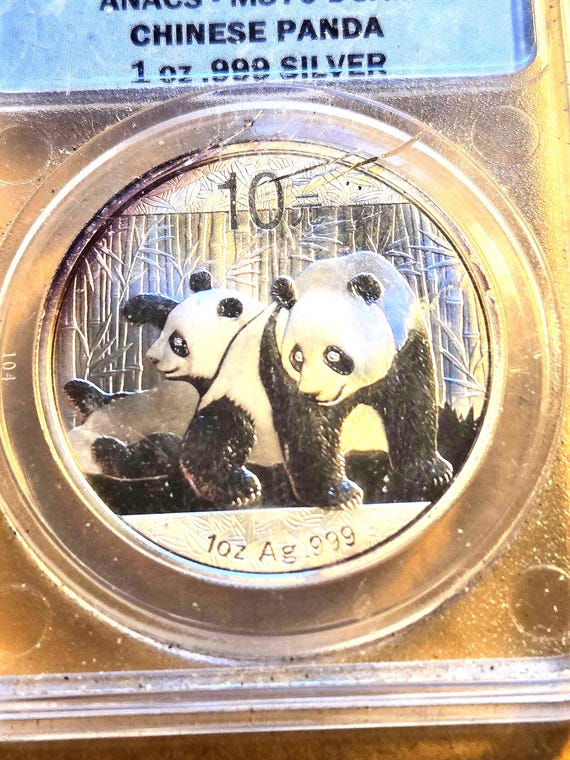 Silver Chinese Panda ANACS-ms70 dcam