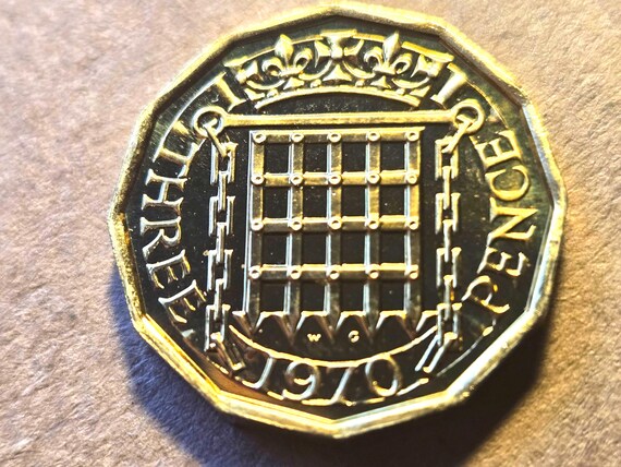 1970 Great Britain Proof 3 Pence 21MM Attractive Coin