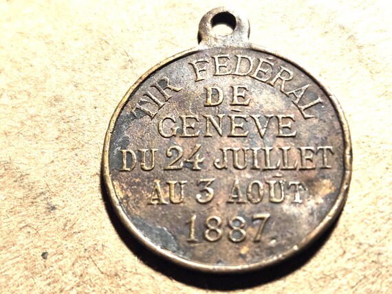 1887 Switzerland-Geneva Shooting Festival Medal With Loop 23MM