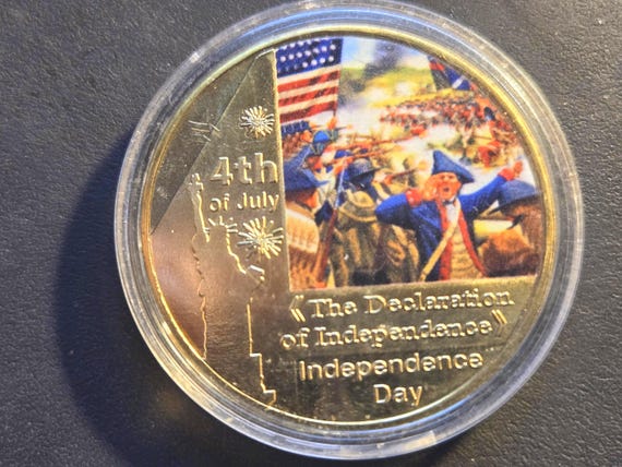 America Independence Day 4th Of July: Revolutionary Battle Scene Medallion Proof