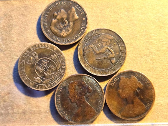 Coin Lot Spain !800s Well Circulated