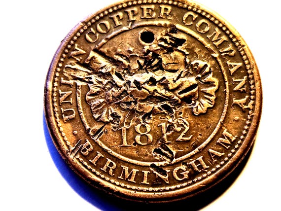 1812 England-Birmingham One Penny Token Union Copper Company Digs And Hole 35MM