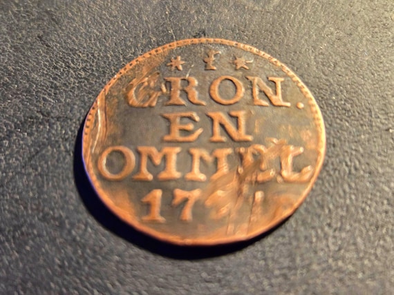 Dutch One Duit 1771 Cuts And Slightly Bent