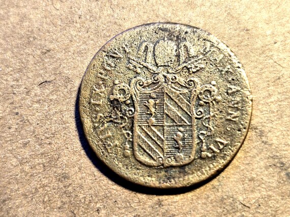 1851 Vatican State 1/2 Baiocco 24MM