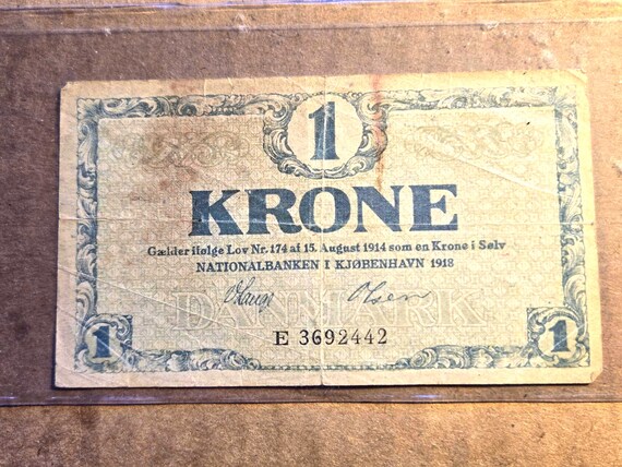 1918 Norway One Krone Banknote