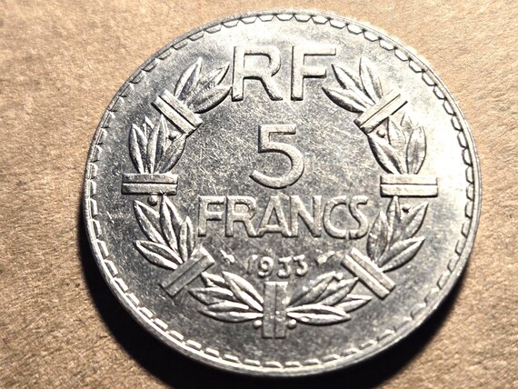 1933 France 5 Francs 30MM