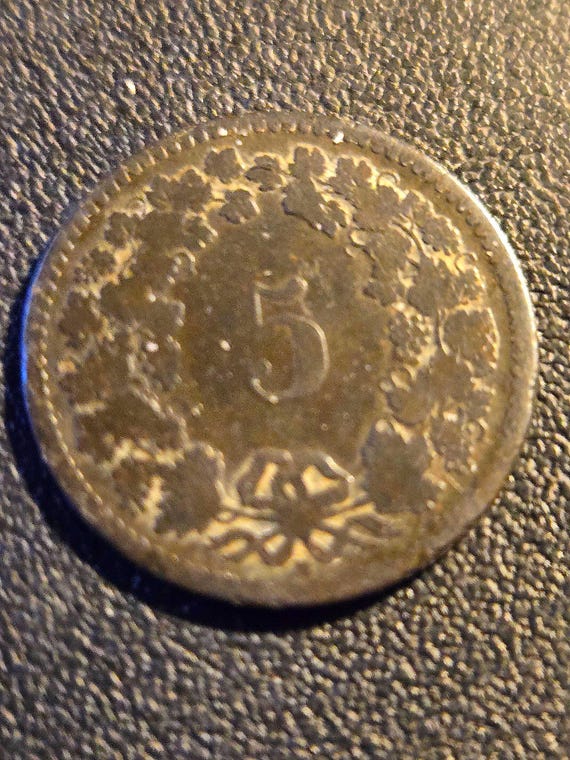1850 BB Switzerland 5 Rappen