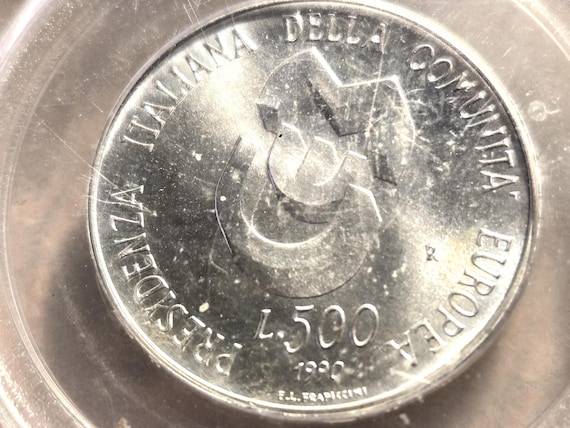 1990-R Silver 500 Lire Italian Presidency MS66 PCGS