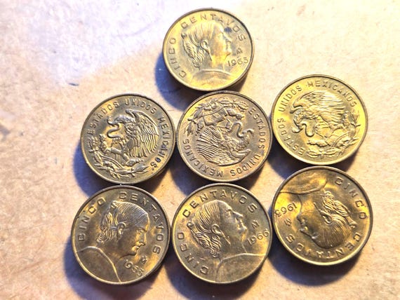 Mexico 7 1960s Centavos Average Condition