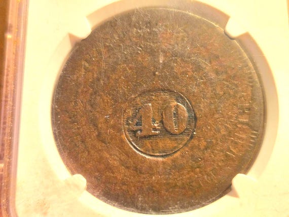 1835 Brazil 40R 40C/S On 80 Reis NGC Certified