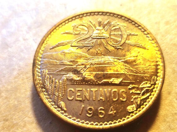 1964 Mexico 20 Centavos BU "Beautiful" Coin #2