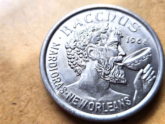 1968 Rare Vintage Mardi Gras "Bacchus" Aluminum Token 39MM
