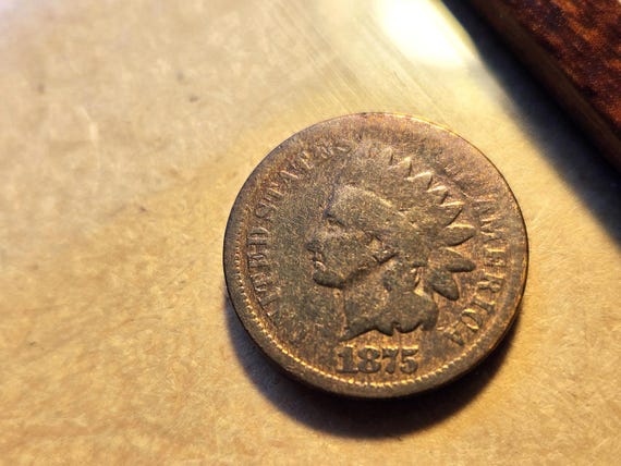 1875 Indian Head Penny Key Date Has Toning