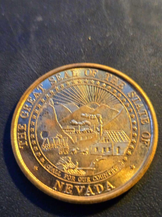 State Seal Of Nevada Medallion Brass