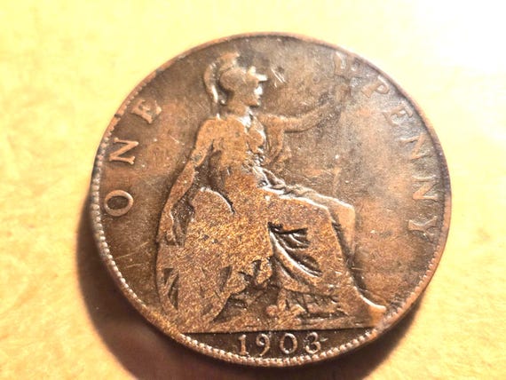 1903 English Penny King Edward VII K09