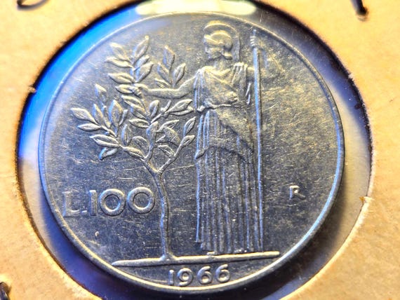 1966 Italy 100 Lire Bu 28MM