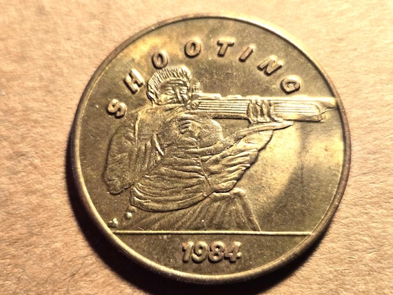 1984 Los Angeles Olympics Shooting Competition Token (Transit) Brass