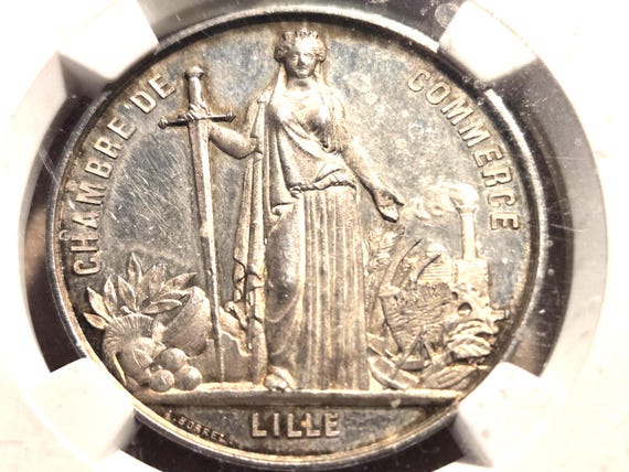 France Lille ("Capital Of Flanders") Silver (High Quality) Chamber Of Congress Borrel NGC Certified