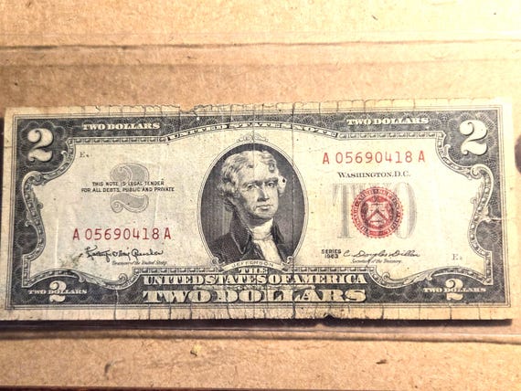 1963 Two Dollar Banknote