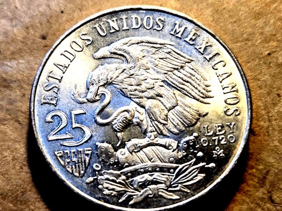 1968 Mexico Silver 25 Pesos Olympics