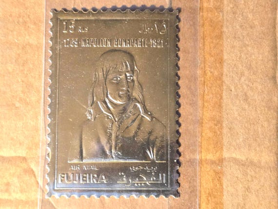 Napoleon Bonaparte Large( 110MM X 75MM) Gold Layered Stamp 15 RLS United Arab Emirates