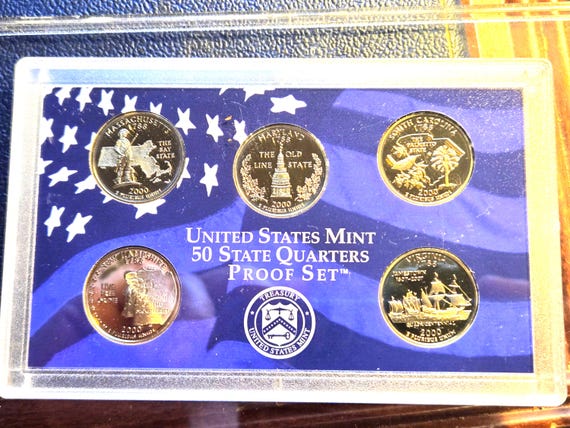 2000 Proof Quarter Set States: Mass. Mar. SC. NH. Virg.