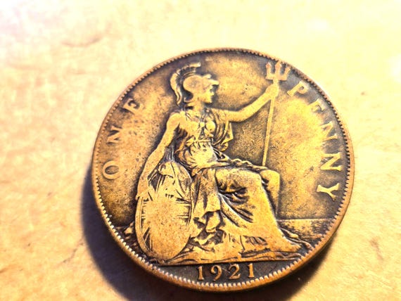 1921 English Penny George V #K18