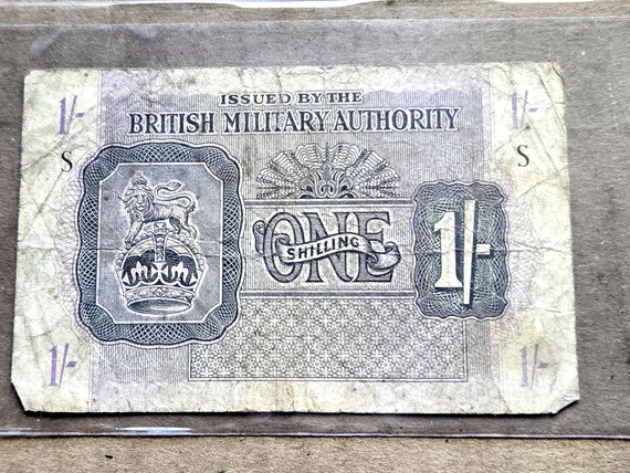 1943 WWII British Military Authority One Shilling Banknote