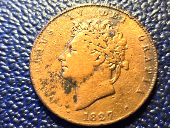 1827 Great Britain 1/2 Penny "Great" Reddish Tone