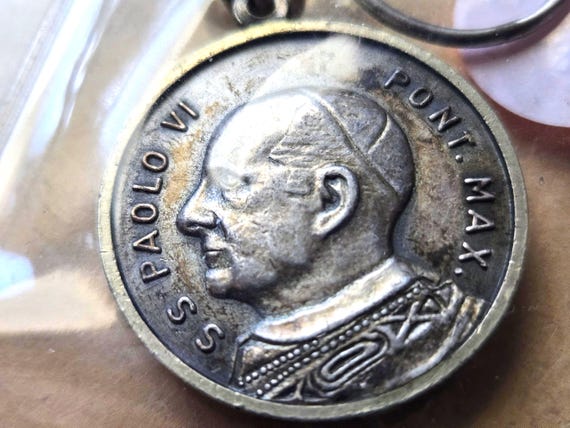 Vatican Pope Paul VI 1963-78 Medallion On Chain