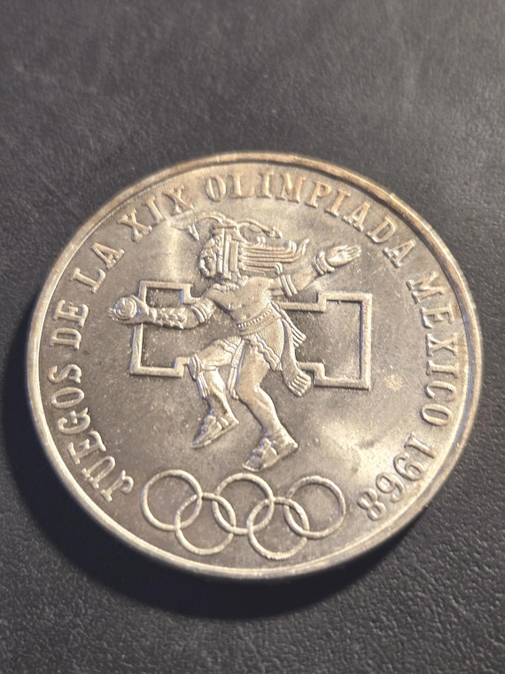 1968 Mexico Silver 25 Pesos Olympics MS63