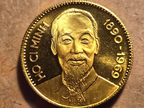 Italy-Ho Ci Minh Medallion In Very Rare Original Red Folder(Part Of Hammer And Sickle Series) 88 On Rarity Index
