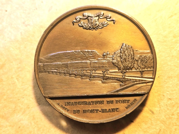 1862 Switzerland Completion Of Mont Blanc Bridge Medal 5MM Thickness 50MM Diam.