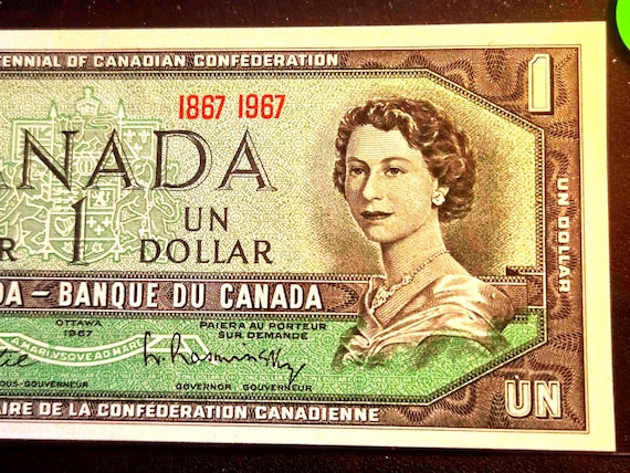 1967 Canada Centennial Of Canadian Federation Banknote Unc.