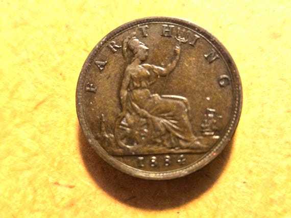1884 Great Britain Farthing Light Scratches