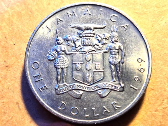 1969 Jamaica One Dollar Coin PM Bustamante 38MM Copper-Nickel