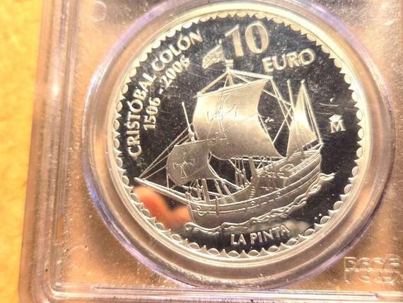 2006 Spain 10 Euro La Pinta PCGS PR68DCAM Rare-12,000 Minted