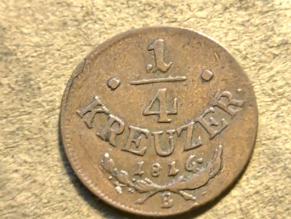 1816 Austrian Empire 1/4 Kreuzer Copper