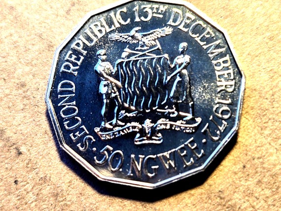 1972 Zambia Proof 50 Ngwee 30MM