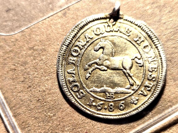 1686 Germany Silver 4 Marien Groschen Plus Loop Uneven Surface