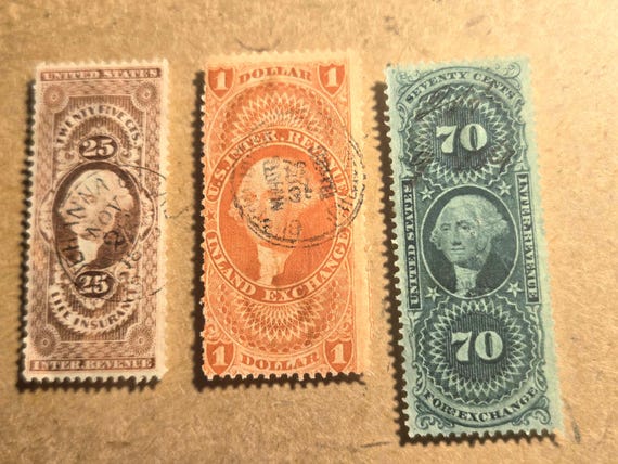 1862-1871 Three U.S. Stamps