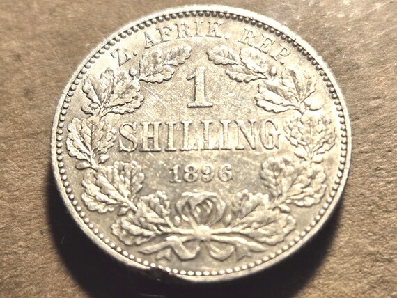 1896 South Africa Silver One Shilling Reverse Rim Cut Melt Value 12.77